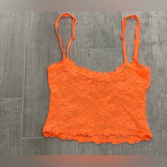 SKIMS Stretch Lace Adjustable Cami in Neon Orange women’s size Small - Picture 2 of 11